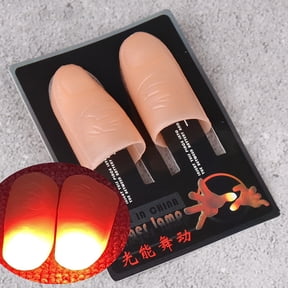 BGZLEU Magic Red Light up,Thumb Tips Finger Magic,Party Magic Tricks,Tricks Fake Finger with LED Light for Magic for Party Props Accessories (2 Pairs)