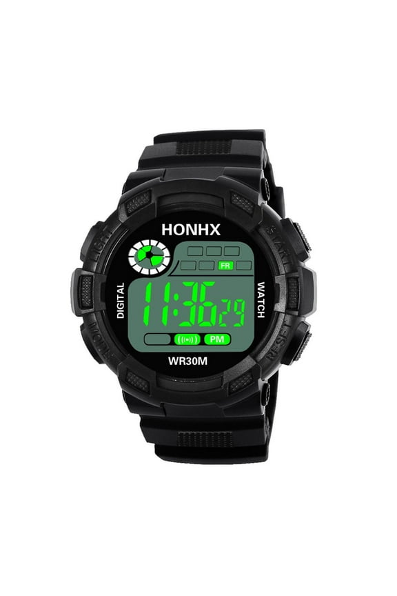 BGZLEU Man Watch for Man Digital Sports Watch,LED Light Large Analog Digital Display Waterproof Watch with Alarm Stopwatch Hourly Chime Multi-Function Wrist Watches(Black)