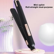 BGZLEU Mini Dual-Purpose Curling Iron, Mini Flat Iron 2 in 1 Mini Flat Iron Curling Iron, Rechargeable Small Hair Curler Iron for Short and Long Hair (Green)