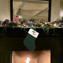 BGZLEU Monogram Embroidered Christmas Stockings, 7.8 Inches Mini Cable Knitted Stocking Decorations Fireplace Hanging Stockings for Family Holiday Xmas Party Decor,Green G