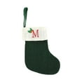 thumbnail image 1 of BGZLEU Monogram Embroidered Christmas Stockings, 7.8 Inches Mini Cable Knitted Stocking Decorations Fireplace Hanging Stockings for Family Holiday Xmas Party Decor,Green M, 1 of 9