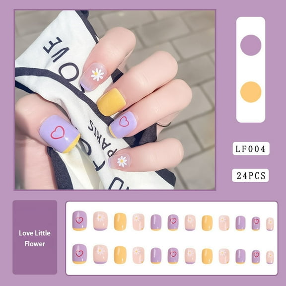 BGZLEU New listing, fruit series press-on fake nails, 5 sets to choose from, reusable manicure, suitable for attending picnics, camping, high class salon production.