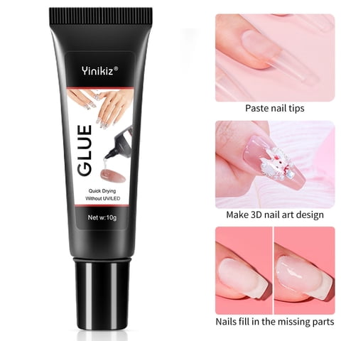 BGZLEU Newly Upgraded Quick Drying Semi Solid Nail Glue with Remover for Press On Nails Tips No Need for UV Lamp Long Lasting Fake Acrylic Nails Kit Glue GelSemi Solid Nail Glue,1PC