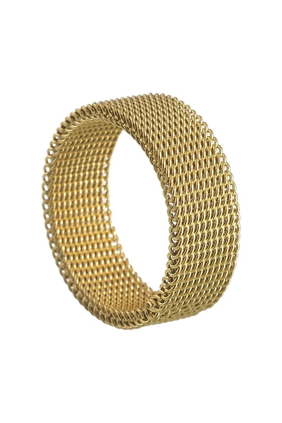 BGZLEU Plated Fashion Woven Braided Mesh Ring,Wedding Band Rings,Plated Fashion Wide Korean Style Braided Mesh Ring,Wedding Band