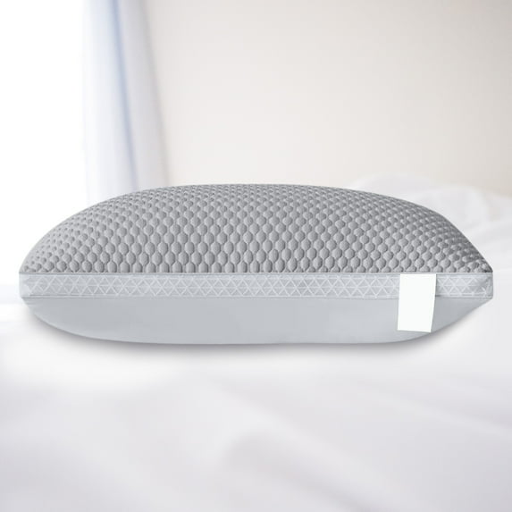 BGZLEU Premium Adjustable Shredded Memory Foam Pillow - Suitable for Side, Back, and Stomach Sleepers, with Cooling Fiber Machine Washable Cover (Gray - 1 Count)