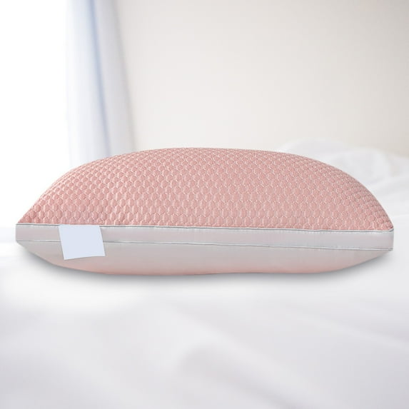 BGZLEU Premium Adjustable Shredded Memory Foam Pillow - Suitable for Side, Back, and Stomach Sleepers, with Cooling Fiber Machine Washable Cover (Pink - 1 Count)