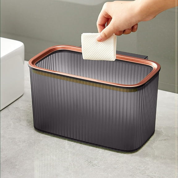 BGZLEU Recycling Can 4L Wall Mounted Trash can Rectangular Plastic Garbage bin with lid Mini Waste Storage Desktop Wastebasket Garbage Bin