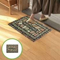 BGZLEU Retro Door Mat, 40 x 60 Inch Beige Welcome Doormat Decorative Home Floor Mat, Non Slip Rubber Back and Strong Water Absorption for Outdoor Indoor Entrance Decor