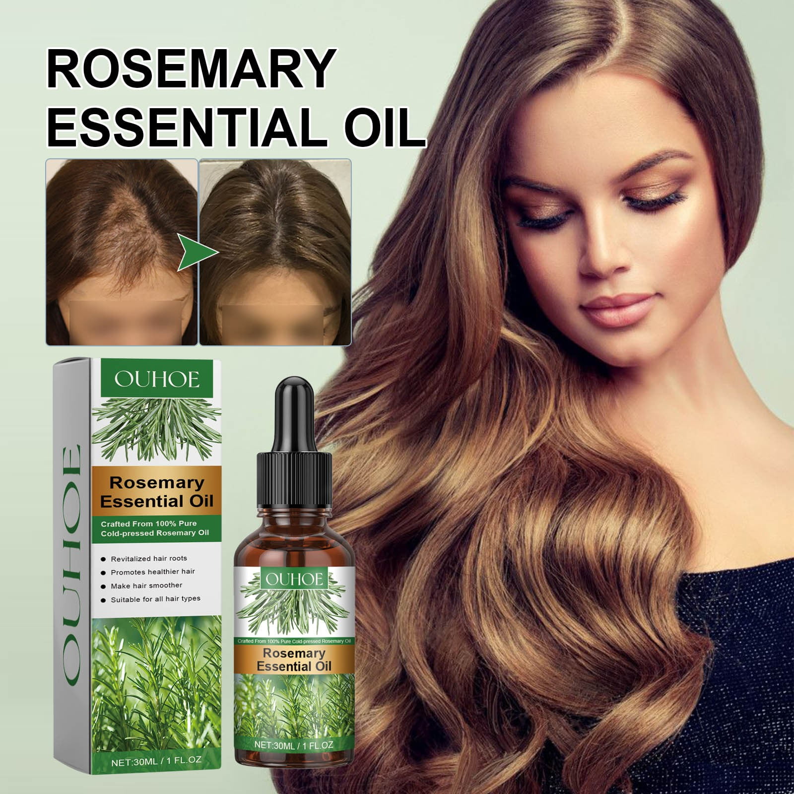 BGZLEU Rosemary Oil for Hair Growth & Skin Care (1 Fl Oz), Organic