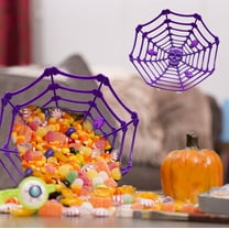 BGZLEU Spider Web Halloween Plastic Candy Bowl,Halloween sIndoor Table Desk Home Decor,Haunted House Trick Or Treat Party Supplies,Halloween Candy Holders Tableware Party Decor