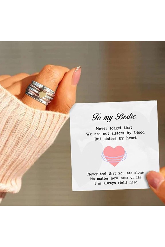BGZLEU Spinner Heart Ring,Heart Rings for Women,Rotating Anxiety Relief Ring,Heart Design Spinners Rings Love Ring,Two Color Rotating Heart Ring,Birthday Gifts for Women,Lovers Couples