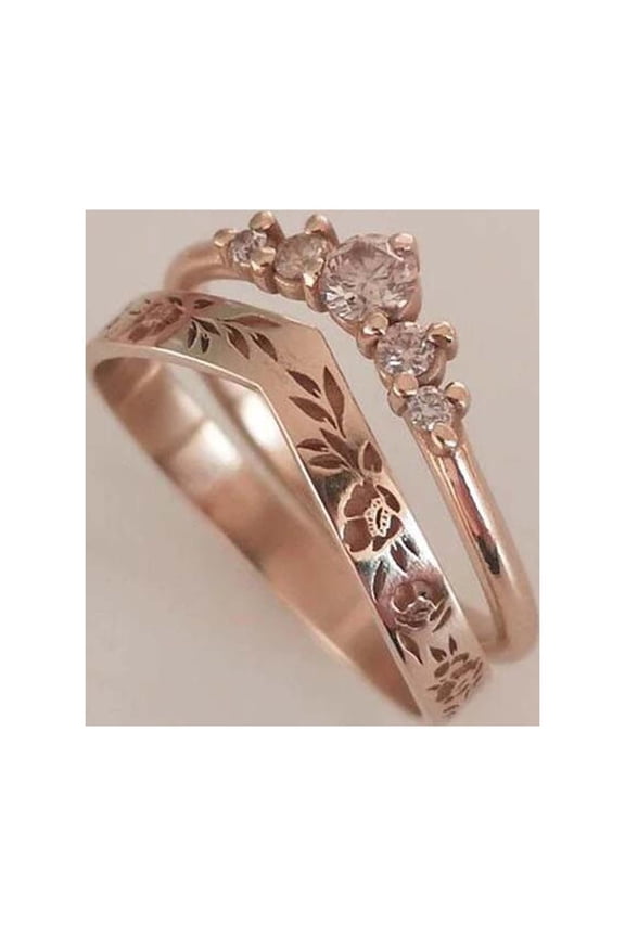 BGZLEU Stackable Gold/Rose Gold/Silver Rings for Women,Stacking Cubic Zirconia Thumb Ring Set,Trendy Statement Promise Wedding Bands Engagement Rings for Women Size 6 7 8 9 10 11
