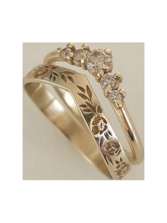 BGZLEU Stackable Gold/Rose Gold/Silver Rings for Women,Stacking Cubic Zirconia Thumb Ring Set,Trendy Statement Promise Wedding Bands Engagement Rings for Women Size 6 7 8 9 10 11