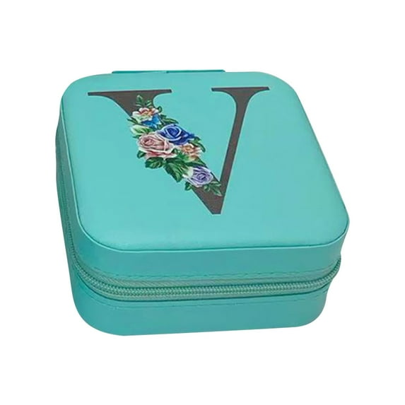 BGZLEU Travel Jewelry Case Jewelry Box Organizer, Gifts for Women Teen Girl, Personalized Small Initial Jewelry Box, Ring Necklace Earring Jewelry Organizer Box with Mirror, Travel Essentials