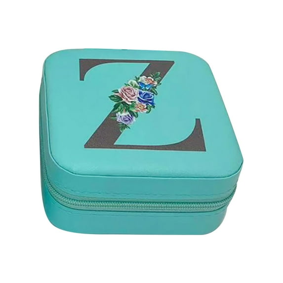 BGZLEU Travel Jewelry Case Jewelry Box Organizer, Gifts for Women Teen Girl, Personalized Small Initial Jewelry Box, Ring Necklace Earring Jewelry Organizer Box with Mirror, Travel Essentials