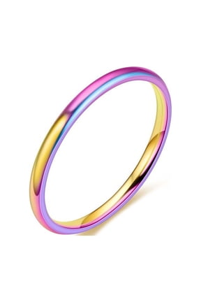 BGZLEU Women's Stainless Steel 1MM Thin Plain Midi Stacking Ring,Band Comfort Fit,Rings for Women Stackable Knuckle Rings,Size 5 to 10