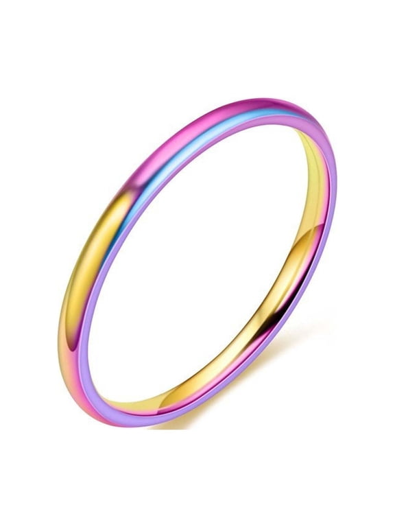 BGZLEU Women's Stainless Steel 1MM Thin Plain Midi Stacking Ring,Band Comfort Fit,Rings for Women Stackable Knuckle Rings,Size 5 to 10