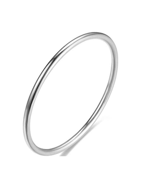 BGZLEU Women's Stainless Steel 1MM Thin Plain Midi Stacking Ring,Band Comfort Fit,Rings for Women Stackable Knuckle Rings,Size 5 to 10