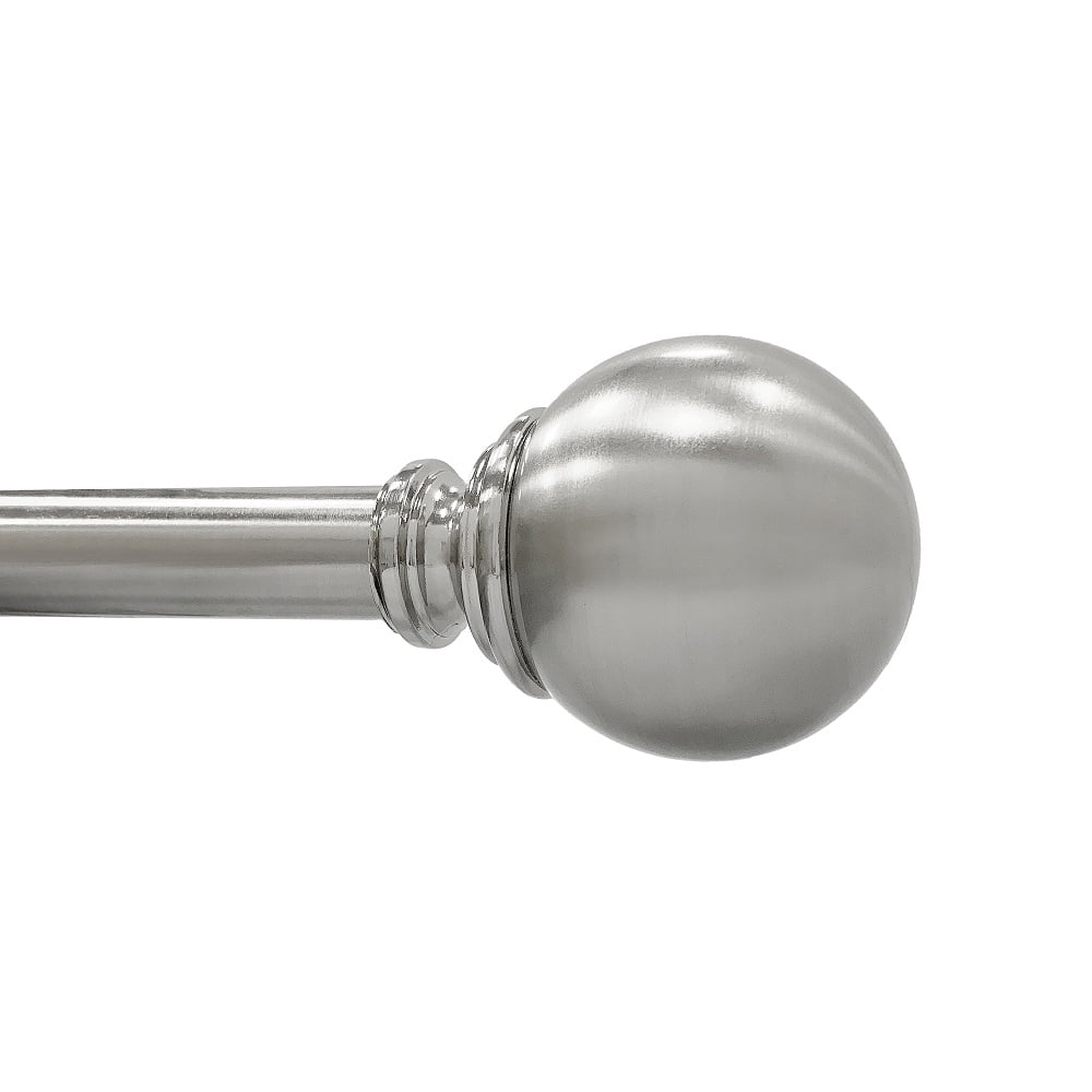 Better Homes & Gardens 1" Brushed Nickel Metal Ball Single Curtain Rod 32-120"