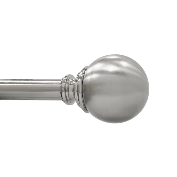 Better Homes & Gardens 1" Brushed Nickel Metal Ball Single Curtain Rod 32-120"
