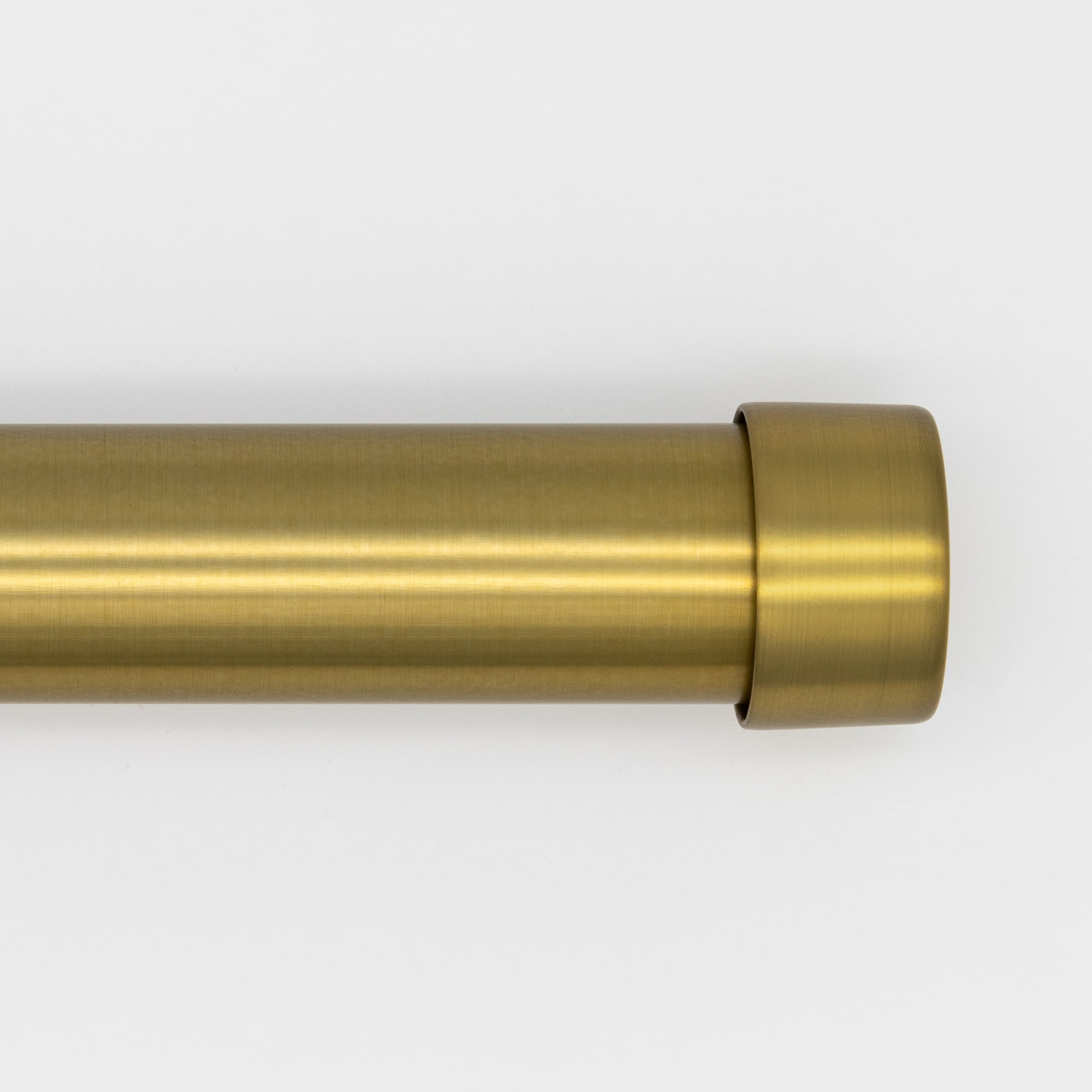 Better Homes & Gardens Plated Brass Cap Adjustable Single Curtain Rod Set, 32-120"