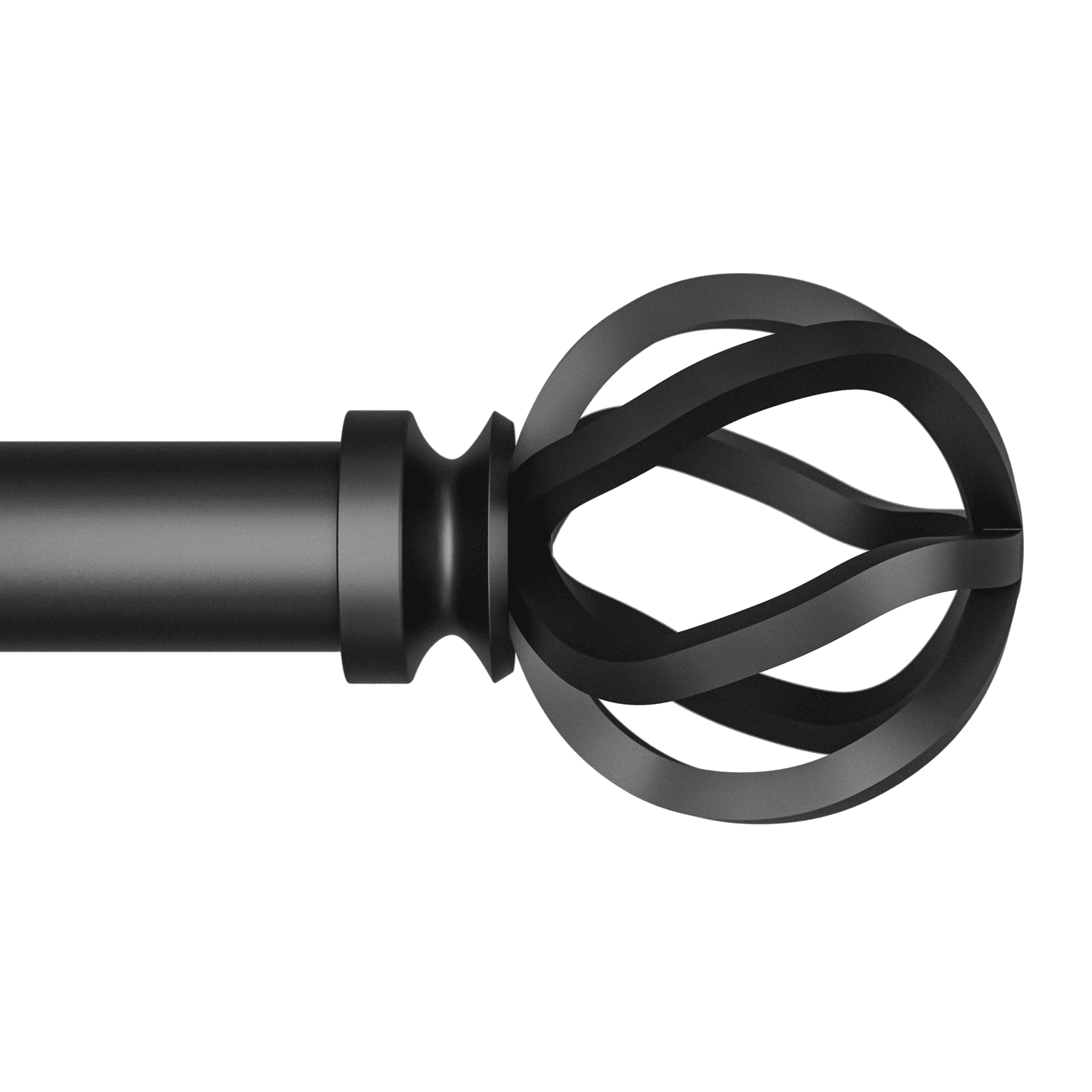 Better Homes & Gardens 1" Matte Black Cage Adjustable Single Curtain Rod Set, 32-120"