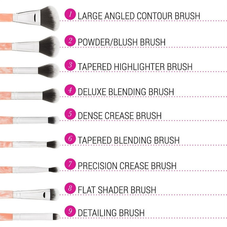 口紅 BH Cosmetics.  Brush 34 BH Cosmetics Rose Quartz 9 Piece Brush Set - Rose Quartz - Walmart.com