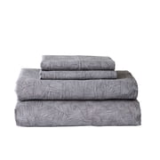Better Homes & Gardens Cool & Crisp 300 Thread Count 4-Piece Cotton Percale Ziggy Geo Print Grey Bed Sheet Set, King