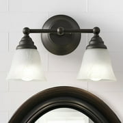 BH&G Classic 2-Light Double Scone Vanity Light, Oil-Rubbed Bronze Finish, A19 LED Bulbs Included CA