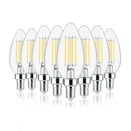 BH&G LED Light Bulb, 4.5-Watt (60W Equiv.), B10 Candle Bulb Dimmable E12 Candelabra Base Soft White, 8 Pack