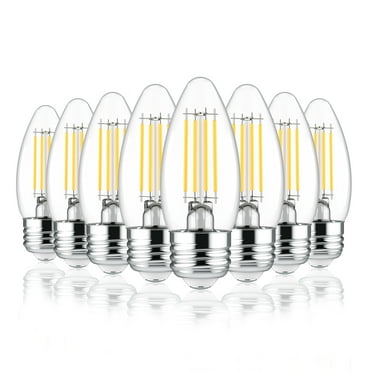 BH&G LED Light Bulb, 4.5-Watt (60W Equiv.), B10 Candle Bulb Dimmable E26 Medium Base Daylight, 8PK