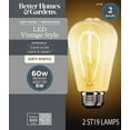 thumbnail image 1 of BH&G ST19 LED Vintage Bulb, 6-Watt (60W Equivalent) Soft White, Dimmable E26 Base, 2PK, 1 of 9