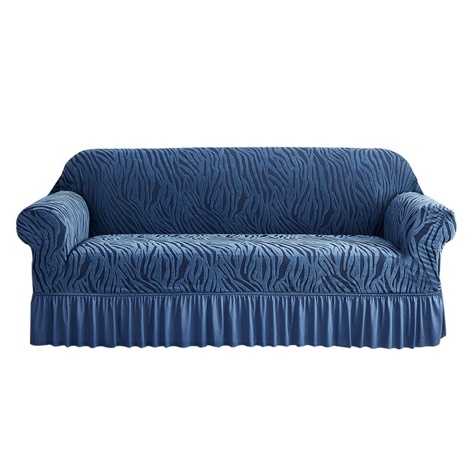 BH-JJSMGS 1 Piece Polyester Couch Cover Universal High Stretch Durable Sofa Cover Machine Washable Furniture Protector with Skirt for Living Room