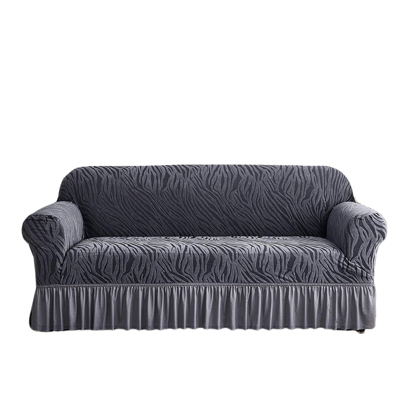 BH-JJSMGS 1 Piece Polyester Couch Cover Universal High Stretch Durable Sofa Cover Machine Washable Furniture Protector with Skirt for Living Room