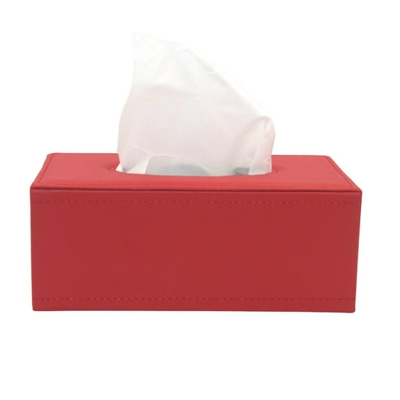 BH-JJSMGS (1PCS) Rectangle Tissue Box Napkin/Holder/Cover in Leather - Large, Waterproof, Long Rectangular Facial Paper Holder in Vintage Style - Ideal for Office, Car & Home Decor