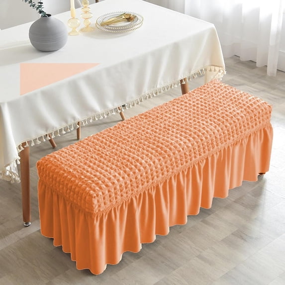 BH-JJSMGS Dining Bench Cover, Soft Stretch Polyester Bench Slipcover, Dining Chair Slipcovers with Skirt, Bench Seat Protector for Living Room Bedroom Dining Room Bedroom