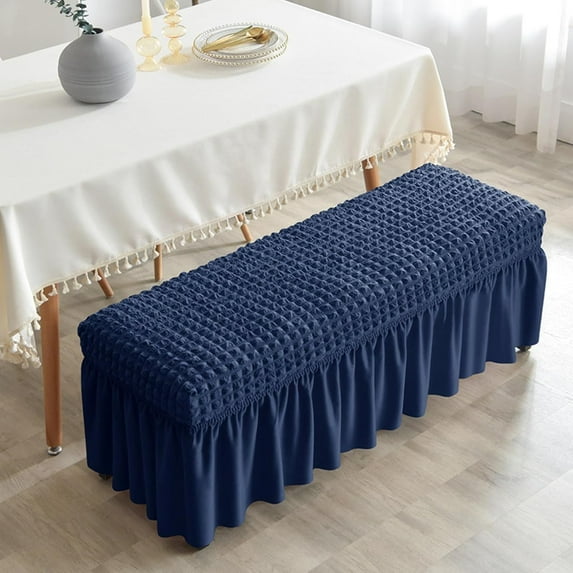 BH-JJSMGS Dining Bench Cover, Soft Stretch Polyester Bench Slipcover, Dining Chair Slipcovers with Skirt, Bench Seat Protector for Living Room Bedroom Dining Room Bedroom