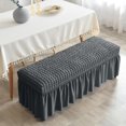 thumbnail image 1 of BH-JJSMGS Dining Bench Cover, Soft Stretch Polyester Bench Slipcover, Dining Chair Slipcovers with Skirt, Bench Seat Protector for Living Room Bedroom Dining Room Bedroom, 1 of 7