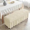 thumbnail image 1 of BH-JJSMGS Dining Bench Cover, Soft Stretch Polyester Bench Slipcover, Dining Chair Slipcovers with Skirt, Bench Seat Protector for Living Room Bedroom Dining Room Bedroom, 1 of 7