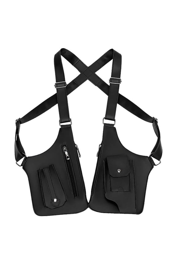 Double Shoulder Armpit Bag, 2025 New Multi-Pocket Anti-Theft Bag with Double Shoulder Straps, Underarm Leisure Backpack
