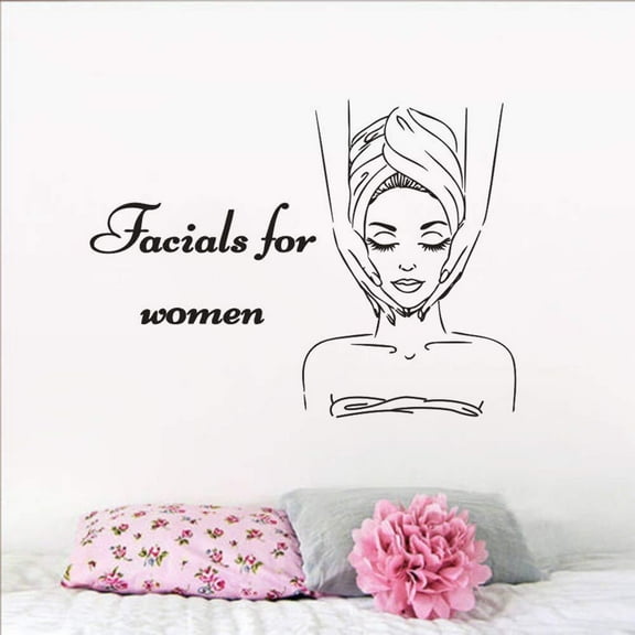 BH-JJSMGS Facial Spa Wall Stickers Home Decoration Beauty Salon Vinyl Window Decals Removable Art Wallpaper Original Fashion Poster