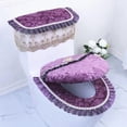 thumbnail image 1 of BH-JJSMGS Lace Decoration Toilet Ring Covers Soft Velvet Toilet Pad Home Three-Piece Set Dust-Proof Toilet Tank Cover, 1 of 7
