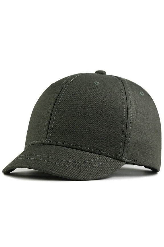 Men Short-Bill Oversize Baseball-Cap - Plain Polo Dad Hat L/XL for A Big Head