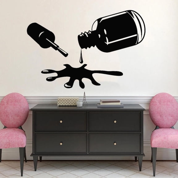 BH-JJSMGS Nail Polish Wall Sticker Bedroom Decoration Manicure Hand Beauty Salon Background Modern Removable Wall Sticker Modern Mural Sticker