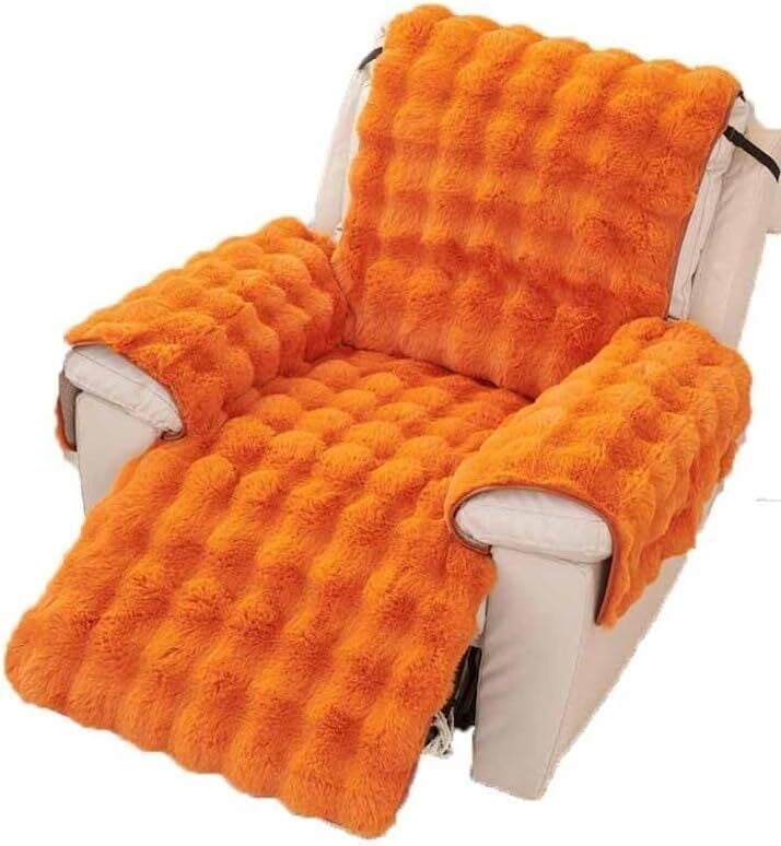 BH-JJSMGS Plush Recliner Slipcovers Recliner Chair Covers Armrest Covers Headrest Cover for Sofa Recliner Protector Couch Sofa Covers, Soft Fuzzy Fluffy Anti-Slip Furniture Protector