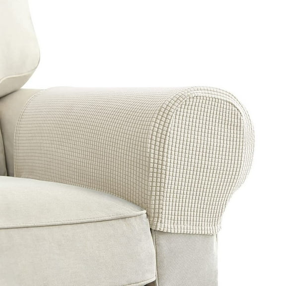 BH-JJSMGS Premium Polyester Sofa Arm Cover, Scratch Resistant Protector Covers, Elastic Armrest Covers for Square/Curved/Sloping Couch Armrests, 2Pcs