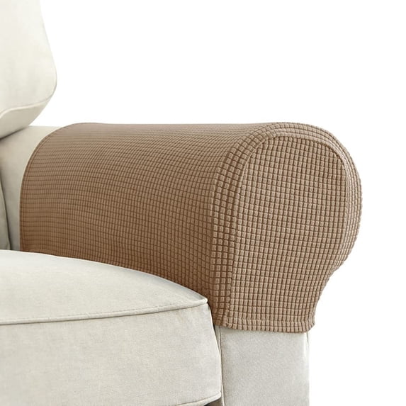 BH-JJSMGS Premium Polyester Sofa Arm Cover, Scratch Resistant Protector Covers, Elastic Armrest Covers for Square/Curved/Sloping Couch Armrests, 2Pcs