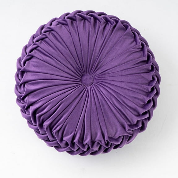 BH-JJSMGS Round Pillow Velvet Pleated Round Floor Seat Cushion Soft Decorative Circle Throw Pillow for Couch Bed Car