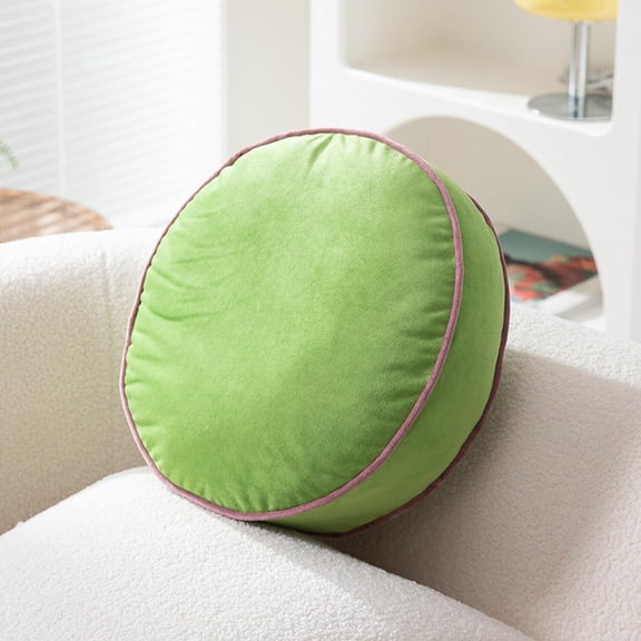 BH-JJSMGS Round Seat Cushion Velvet Round Pillow for Couch Comfortable Solid Color Circle Throw Pillow for Home Décor (13.7in)