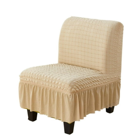 BH-JJSMGS Stretch Armless Accent Chair Covers, Slipper Chair Slipcover with Skirt Armless Chair Furniture Protector Cover for Living Room Hotel